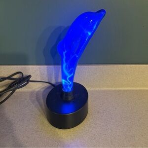 VTG Vintage Lumisource Blue Dolphin Electra Plasma Lamp 12" Tested Works Y2K